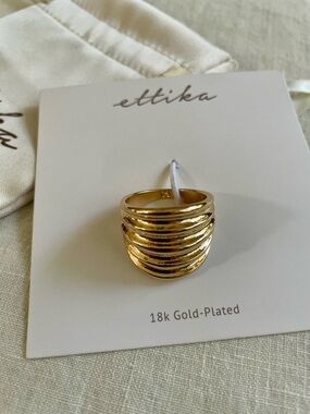New Ettika Gold-Tone Layered-look Dome Ring